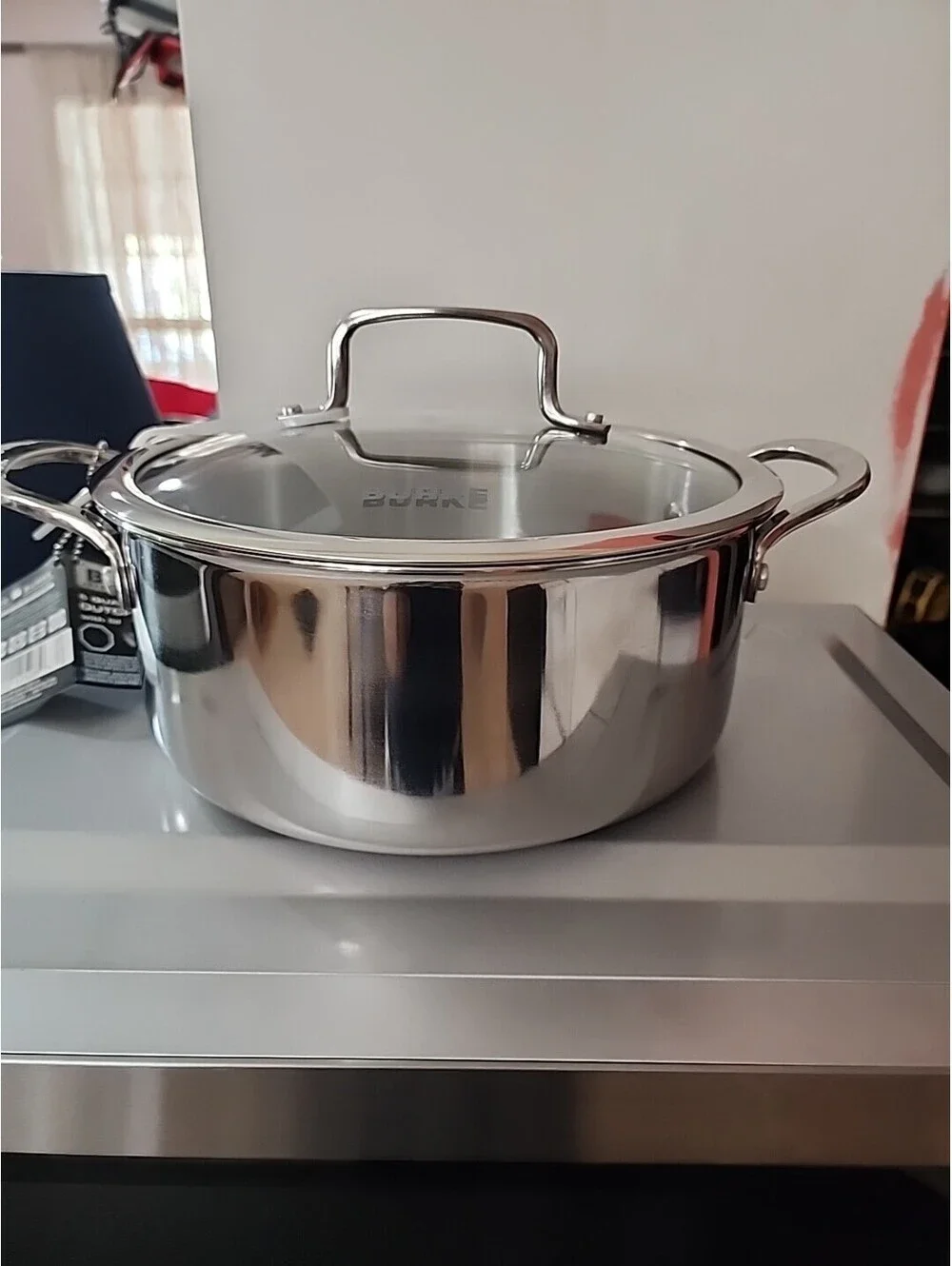 David Burke Geo Clad Series 5-qt Try-Ply Dutch Oven With Lid New Stainless Steel